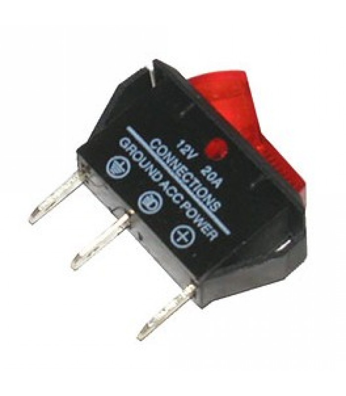 Interrupteur à bascule illuminé rouge 3P 12V 20A de Power Pro Audio