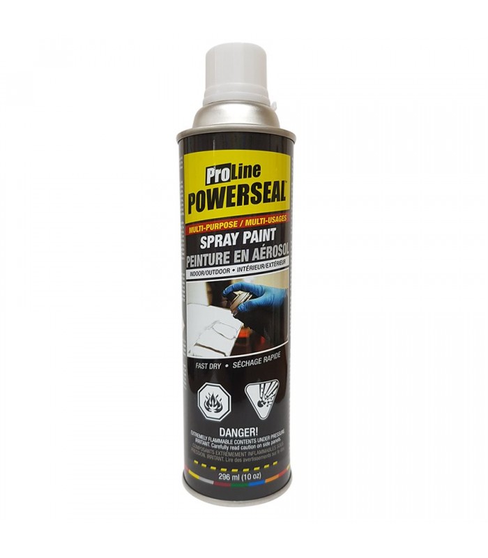 Powerseal Proline Peinture en aérosol émail intérieur/extérieur 296ml  - Blanc Mat