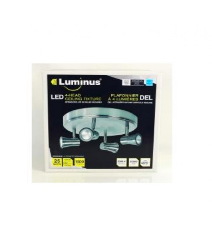 Luminus Round 4-Head LED Ceiling Fixture - 25 Watts