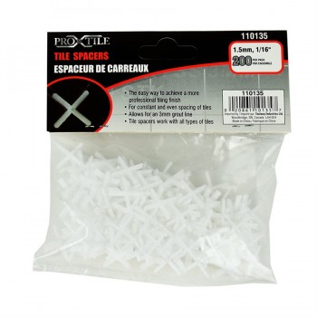 Pro-X-Tile 1/16 In. Tile Spacers, 200-Pieces per bag