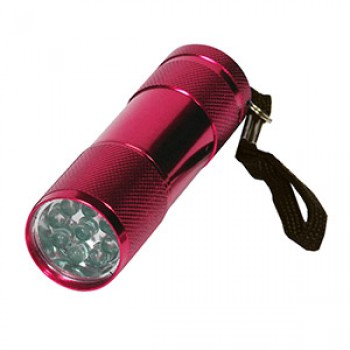 Lampe de poche à 9 LED - Rouge