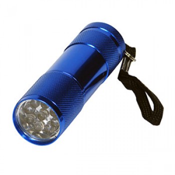 9 LEDs flashlight with AAA - Blue