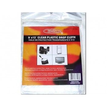 9' x 12' clear plastic drop cloth