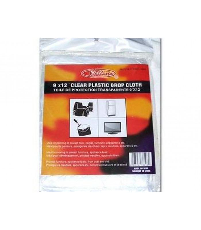 9' x 12' clear plastic drop cloth