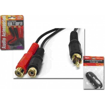 Wellson Y adapter RCA Male to 2 RCA Femelle