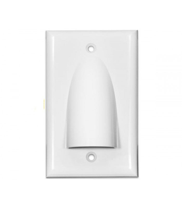 Global Tone Cable Pass-Through Wall Plate, White