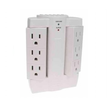 Surge protector with 6 rotating outlets