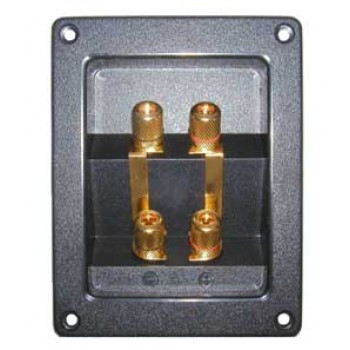 Bornier banane métal plaquée or pour boîte de son