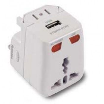 World Travel Adapter 150 countries with USB Charger