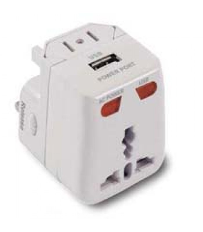 World Travel Adapter 150 countries with USB Charger