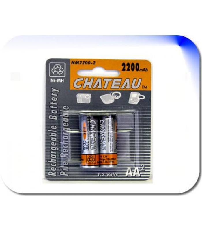 Chateau Rechargeable Battery 2*AA 2200mAh