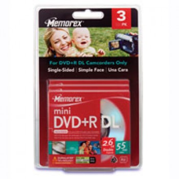 Memorex mini DVD+R Double Layer Storage Media, 3 Pack