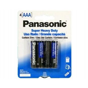Panasonic AAA Size, 1.5V Super Heavy Duty Batteries, 4 Pack