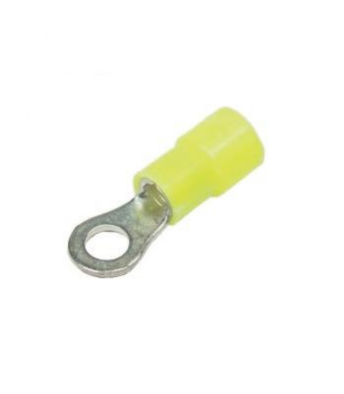 Global Tone Ring Terminal 12-10 AWG, #8 Ring - Yellow, Pkg/25