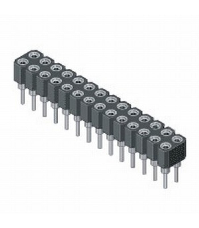 Dual Row Screw Machine Socket Strip 28 Pos. by Samtec