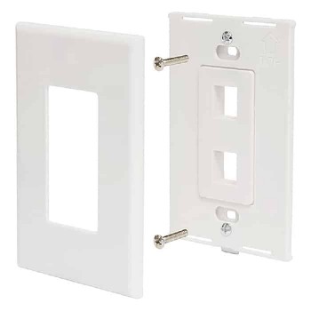 RedLink Decora Screwless Modular Wall Plate - 2 Ports - White