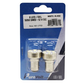 PureVolt 6 LED Bulb - 5050 SMD - Base 1157 - 12 V DC - Pack of 2