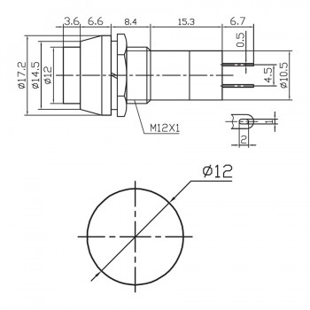 PureVolt Momentary Push Button Switch - S.P.S.T. - N.O. - 125 V/250 V - 3 A/1 A - Red