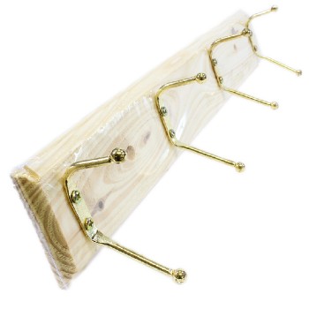 Support à manteau à 4 crochets - Naturel