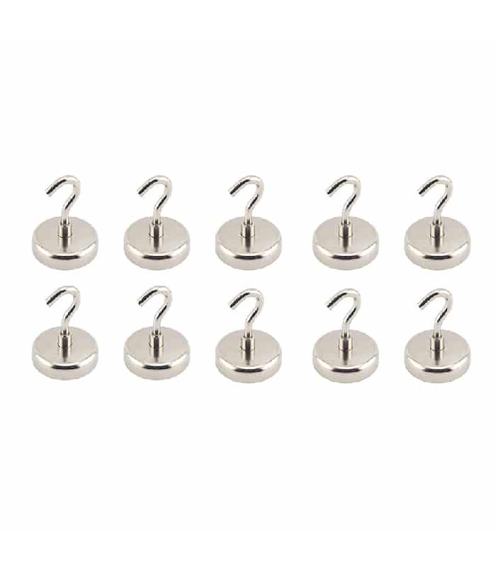 1-1/2 in Magnetic Hook - 8 lbs Capacity - Pack of 10