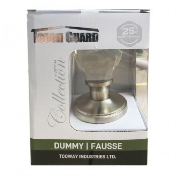 Tough Guard Door Knob Crystal Diamond Dummy Satin Nickel