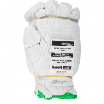 TWXpert Work Gloves GP Knitted Poly/Cotton White - 12 Pairs (Large)