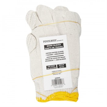 TWXpert Work Gloves GP Knitted Poly/Cotton Unbleached - 12 Pairs (Large)