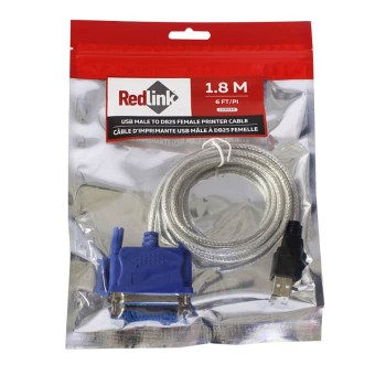 RedLink USB Male to DB25 Female Printer Cable - 1.8m