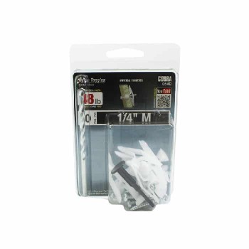 Cobra Anchors Nylon Toggle Bolt 1/4in M X 1-1/4 in with #8 Screws and 1/4in Drill Bit for Dry Wall and Concrete - Pack of 10