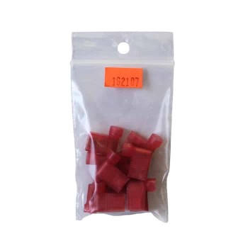 PureVolt Insulated Blade Terminal - Female - 90° - .250" - 22-16 AWG - Simple Sleeve - Red - Pack of 10