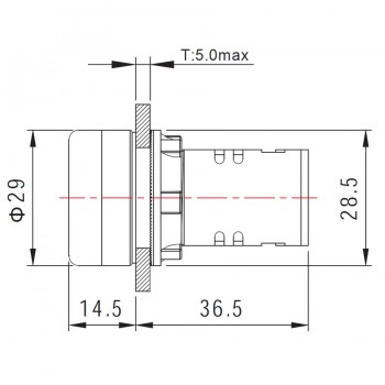 NHD Témoin lumineux DEL - Tête affleurante - 100-120 V CA - Jaune