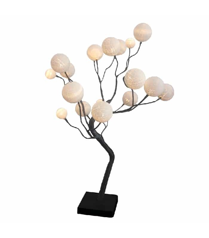 Ason Decor Mini White Ball Tree With 18 LED Lights