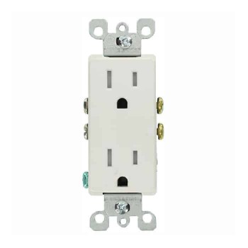 PureVolt Prise électrique Décora double inviolable - 125V - 15A - Blanc