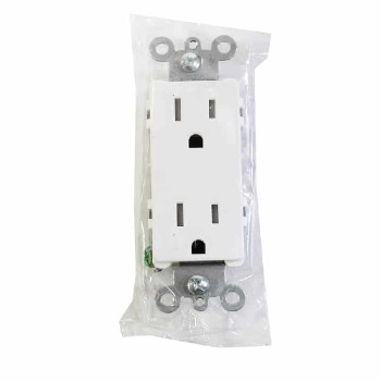 PureVolt Prise électrique Décora double inviolable - 125V - 15A - Blanc