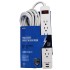 PureVolt 6 Outlet Power Bar with 2 USB Ports - 125V - 15A - White - 4.6 Meters