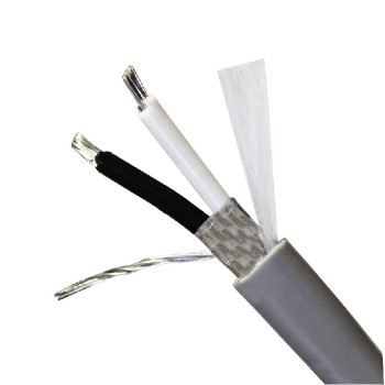 2C/22AWG Stranded Wire - Shielded - FT4 - Grey - Sold by Meter