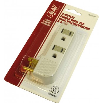 Barre d'alimentation mural à 3 prises 