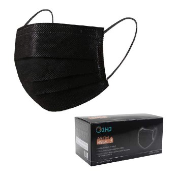 Masque de procédure médicale jetable à 3 plis - Niveau 3 - Noir - Boîte de 50