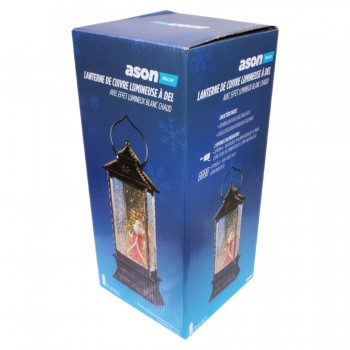 Ason Decor LED Lighted Christmas Lantern - 10.5 "- Santa Claus in a Snow Swirl
