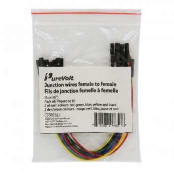 PureVolt Fils de jonction femelle à femelle (15 cm) – Paquet de 10