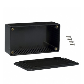 Boîtier en plastique ABS avec couvercle à bride - 119 mm X 66 mm X 36 mm - Noir