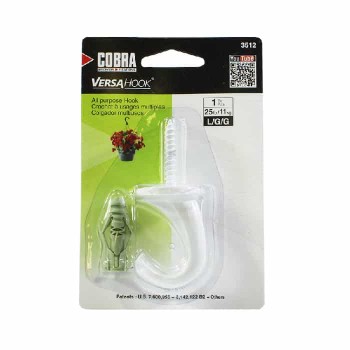 Cobra Anchors Multi-Purpose Multi-Material Hook - 25 lbs - White