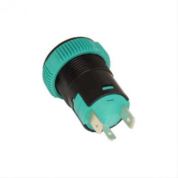 PureVolt Boutton poussoir rond momentané illuminé 3 pins - bleu