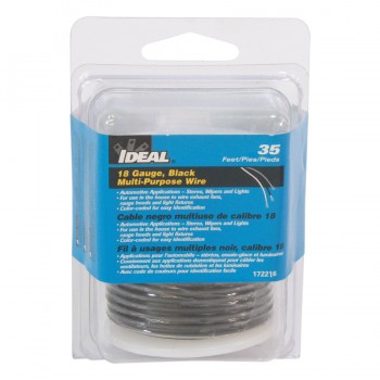 Fil à usages multiples 18 AWG - Noir – 35 pieds