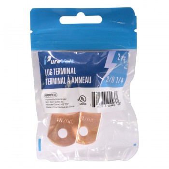PureVolt Terminal à anneau 3/0 AWG pour vis 1/4" - Paquet de 2