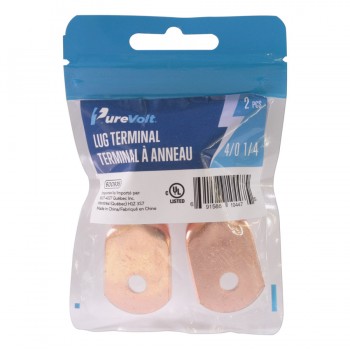 PureVolt Terminal à anneau 4/0 AWG pour vis 1/4" - Paquet de 2