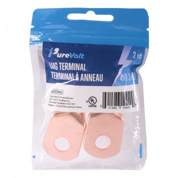 PureVolt 4/0 AWG Lug Terminal for 3/8" Screws - Pack of 2