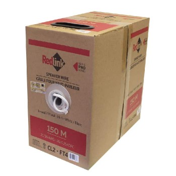 RedLink Speaker Wire - 2C/16 AWG - CL2 - FT4 - White - 150 m
