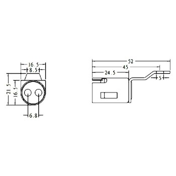 PureVolt Base en porcelaine avec fils de 6'' 18 awg