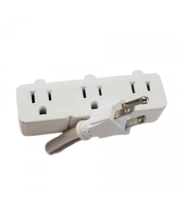 PureVolt Heavy Duty Extension Cord - 3-Outlet - Indoor/Outdoor - 125V - 13A - White - 1.8m